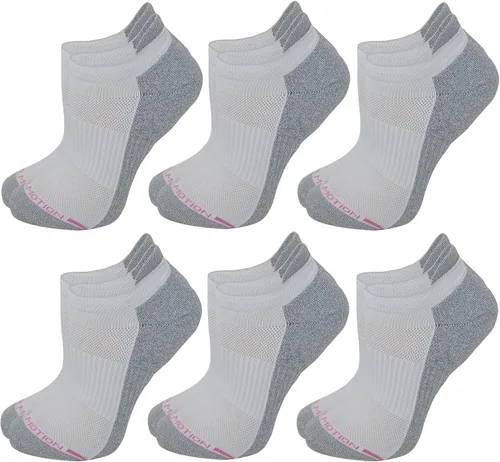 Vista 21 de Dr. Motion 6 pares de calcetines de compresión transpirables acolchados de corte bajo para mujer