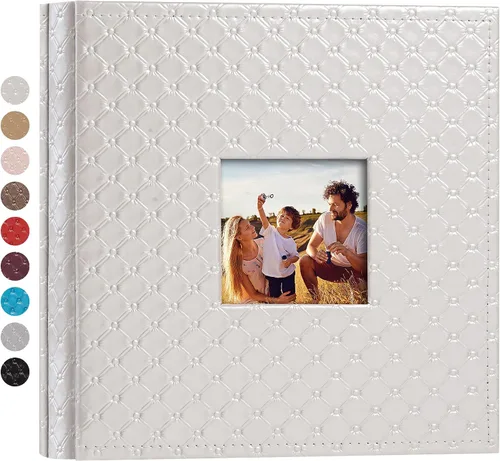 Vista 11 de Mublalbum Álbum de fotos pequeño de 4 x 6 pulgadas, 100 fotos, cubierta de cuero, libro de fotos con bolsillos horizontales para bebé, boda, Negro