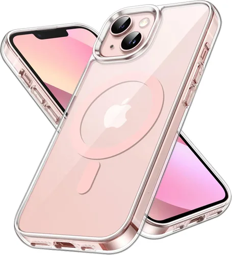 Vista 27 de JETech Funda magnética para iPhone 13 de 6.1 pulgadas, compatible con carga inalámbrica MagSafe, a prueba de golpes, parte trasera transparente