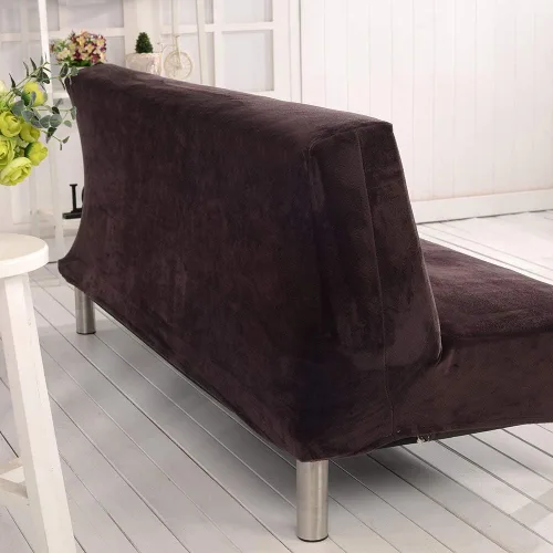 Vista 4 de MIFXIN Fundas para sofá cama sin brazos, funda de terciopelo elástico para futón, funda plegable sin reposabrazos, protector de muebles para sofá