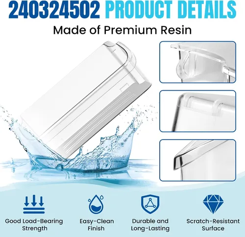 Vista 4 de AMI PARTS 240324502 Estante para puerta del refrigerador Compatible con Crosley, Frigi-daire, Kenmore Reemplazo 844402, AP2549806, PS429767