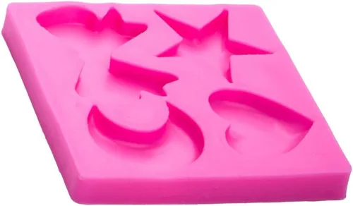 Vista 8 de Molde de silicona para chocolate, dulces y pasteles, forma de corazón, luna, estrella, lazo, grado alimenticio, reutilizable, resistente a altas