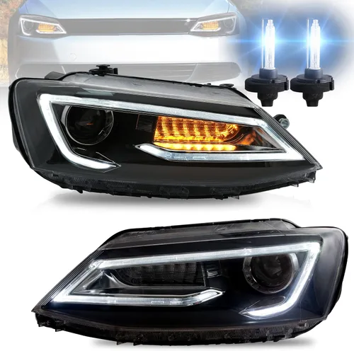 Vista 10 de VLAND Luces traseras LED para Jetta Sagitar 12-14 2011-2014 (no compatible con GLI y versión LED), montaje completo de lámpara trasera LED, rojo