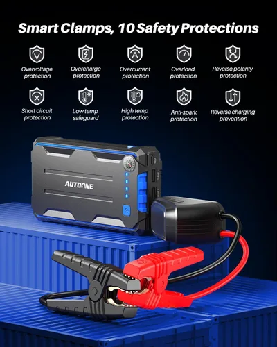 Vista 3 de AUTOONE Arrancador de coche de 4000 A, arrancador de batería portátil para coche compacto de hasta 10.0 L de gasolina y 8.0 L de motor diésel