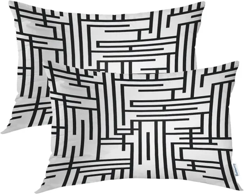 Vista 66 de Batmerry Fundas de almohada decorativas con estampado digital de hojas verdes y gatos negros con estampado digital para sofá, cama, cremallera