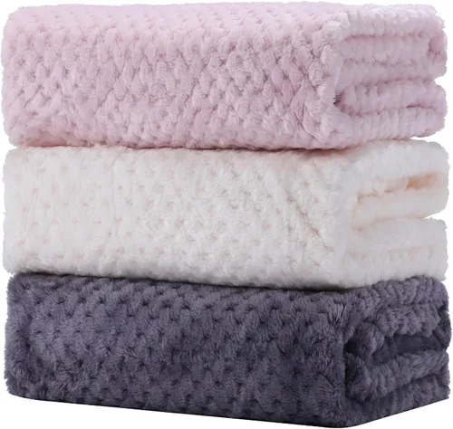Vista 7 de Newwiee - 3 mantas de bebé de 30 x 40 pulgadas, mantas de forro polar ultra suaves para niñas y niños, esponjosas, recién nacidos, para cuna