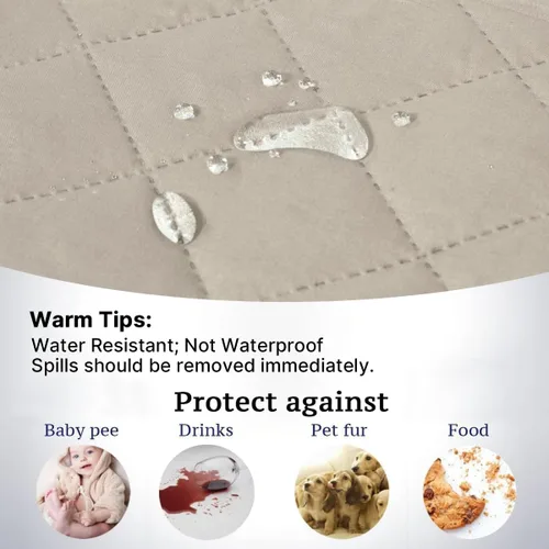 Vista 83 de H.VERSAILTEX Funda de sofá resistente al agua para sofá de 3 cojines, reversible, protector de muebles acolchado con correa elástica, funda de sofá