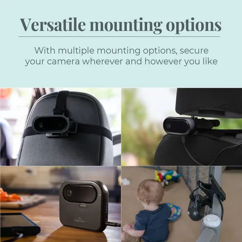 Vista 4 de Tiny Traveler Monitor de bebé – Kit básico inalámbrico pequeño (TT002PBB) con banco de energía – Cámara inalámbrica para monitor de coche de bebé