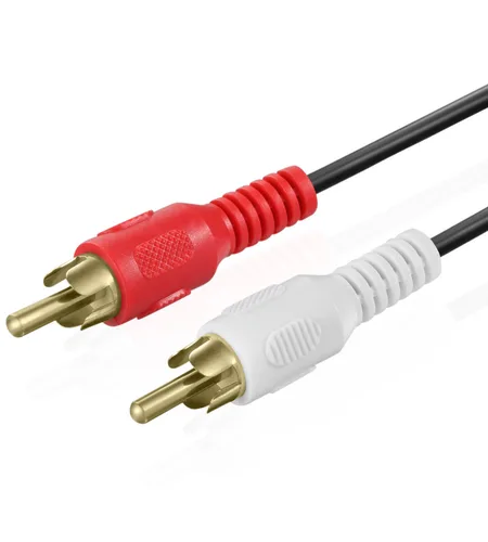 Vista 3 de Fosmon Cable de audio estéreo macho a macho de 2 RCA, conector RCA dual para sonido claro, 6 pies