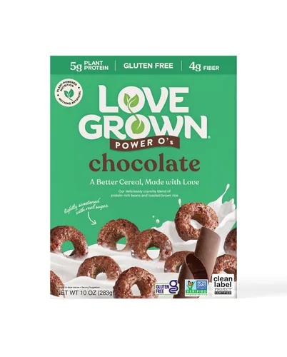 Vista 8 de Love Grown Power O's - Cereal de chocolate sin gluten con alto contenido de proteínas, vegano, certificado sin OMG, bajo en azúcar, alto en fibra