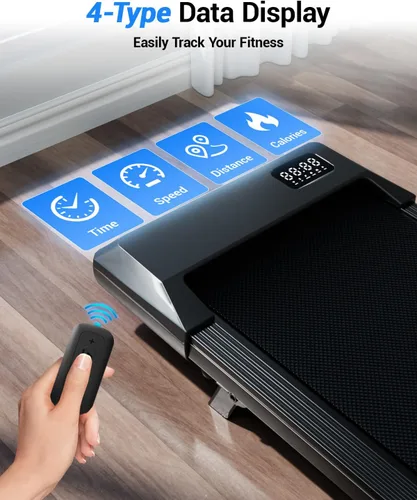 Vista 8 de Superun Under Desk Walking Pad with 6% Incline, 3 in 1 Portable Treadmill Negro vivo