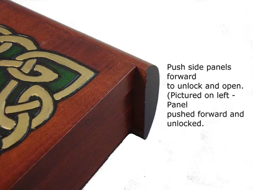 Vista 2 de Celtic Dream Eternity Knot Secret Jewelry Keepsake Polish Caja de madera