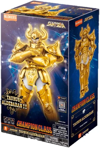 Vista 4 de Blokees Saint Seiya Champion Class 06 Taurus Aldebaran Model Bundle Pre-Painted 140-Piece Model Kit, 15 Cm Assembled, 46 Articulation Points