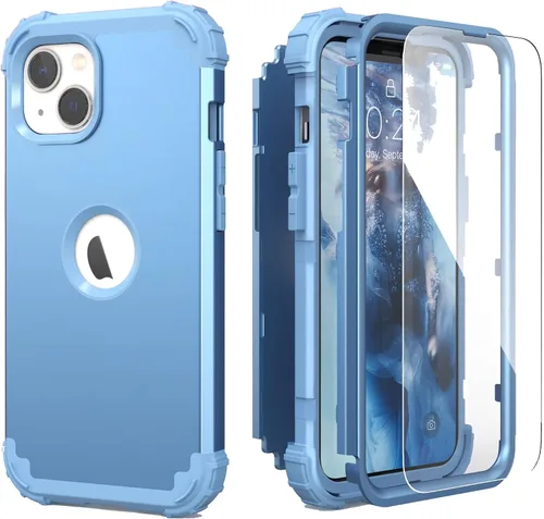 Vista 24 de IDweel Funda para iPhone 15 Plus con Protector de Pantalla, 3 en 1 Resistente a Golpes Ajuste Delgado Híbrida de Servicio Pesado Cubierta Dura de PC