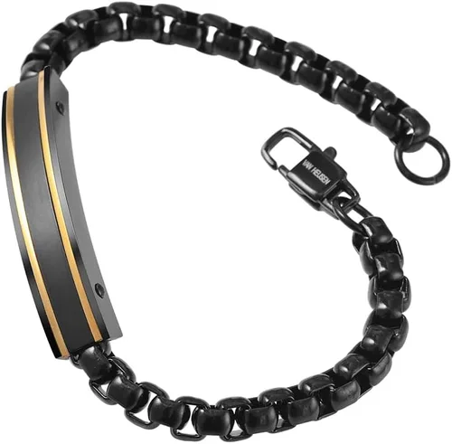 Vista 3 de Van Heusen Pulsera de identificación de cadena de acero inoxidable para hombre