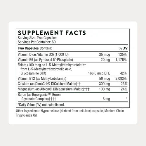 Vista 2 de THORNE - Apoyo Óseo Avanzado‡ - (Anteriormente Oscap) - Suplemento para la Salud Ósea con Calcio y Vitamina D* - 120 Cápsulas