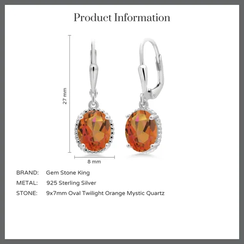 Vista 72 de Gem Stone King Aretes colgantes de gota para mujer, plata de ley 925, piedra natal ovalada de 0.354 x 0.276 in, joyería fina, regalos para ella