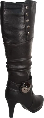 Vista 2 de FZ-Win-45 Botas altas de tacón alto con plataforma y cremallera para mujer