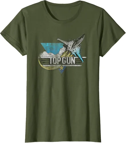 Vista 34 de Top Gun Illustrated F-14 Triangle Art Camiseta, Azul / Patchwork, S Azul Marino