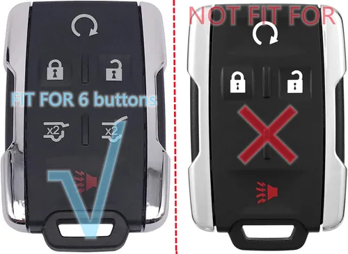 Vista 2 de Funda de silicona para llavero con control remoto para GMC Chevrolet 2 Negro con rojo