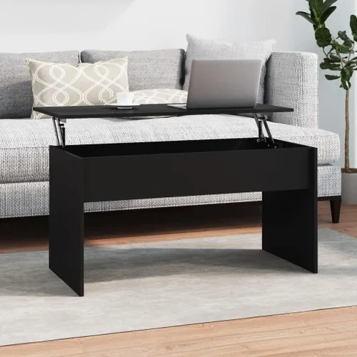 Vista 11 de Lift Top Coffee Table Black 31.5"x19.9"x16.3" Engineered Wood Mesa de Centro for Living Room with Hidden Storage, Modern Matte Finish for Small
