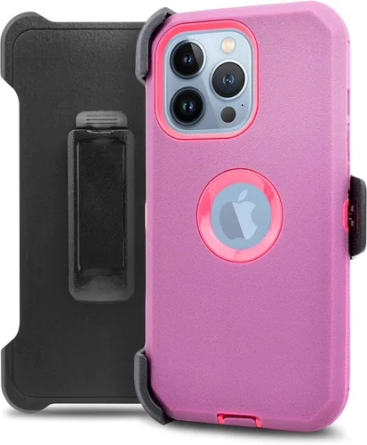 Vista 6 de Funda diseñada para iPhone 13 PRO (6.1 pulgadas), funda de protección de cuerpo completo, clip para cinturón, resistente con protector de pantalla