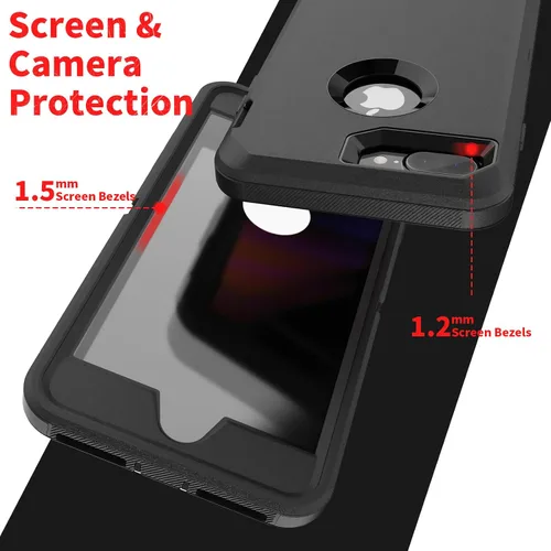 Vista 3 de Co-Goldguard Funda para iPhone 8 Plus Funda para iPhone 7 Plus con Protector de Pantalla [A Prueba de Golpes] [A Prueba de Caídas]