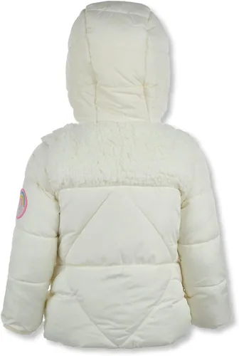 Vista 2 de Jessica Simpson Chaqueta acolchada Sherpa para bebé, color crema, 12 meses, Crema