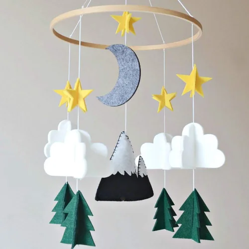 Vista 3 de Móvil para cuna de bebé – Móvil colgante de madera para cuna, decoración de guardería para niños y niñas, regalo perfecto para ducha