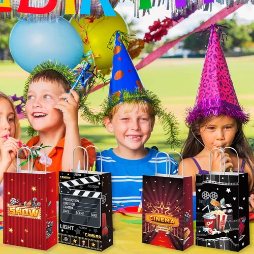 Vista 5 de 12 Bolsas de Fiesta de Noche de Cine Ahora en Exhibición Bolsas de Regalo de Fiesta Bolsas de Golosinas de Teatro de Cine Bolsas de Dulces para Baby