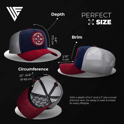 Vista 19 de Urban Effort Gorra trasera de malla, para hombres y mujeres, gorra de béisbol de 5 paneles, gran cierre a presión para caza y senderismo