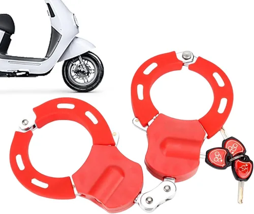 Vista 9 de Cadena de bloqueo para esposas de motocicleta con llave para scooter eléctrico resistente antirrobo, bicicletas scooters
