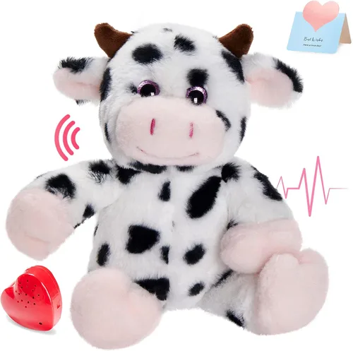 Vista 13 de Oso de peluche de 12 pulgadas con latido grabado, juguete de voz grabador de peluche, oso suave de peluche esponjoso, regalos de mensajes