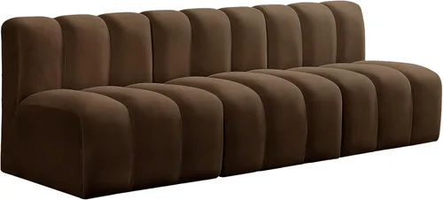 Vista 10 de Meridian Furniture Arco Marrón Terciopelo Modular Seccional
