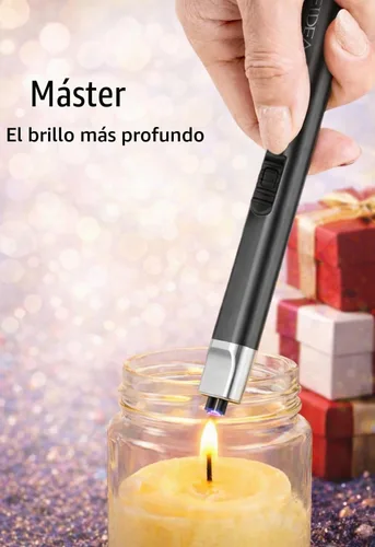 Vista 4 de REIDEA Encendedor eléctrico de regalo para los amantes de las velas, resistente al viento, sin llama, recargable por USB, encendedor retráctil de 1