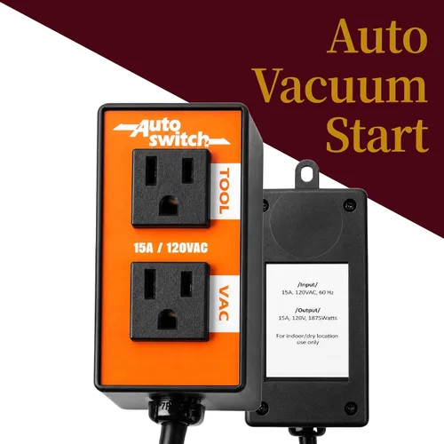 Vista 4 de O'SKOOL - Interruptor de vacío automático, retardo de la aspiradora para limpieza de mangueras Plug-and-Go Dust Collection Control for Table Saws