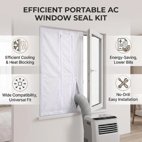 Vista 5 de Portable Air Conditioner Window Seal Kit 157.48 Inch (Triangular)