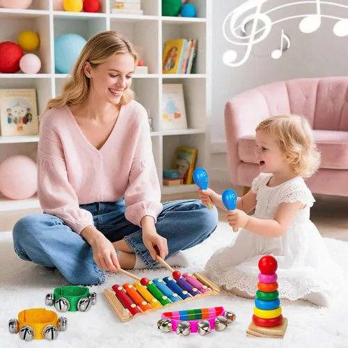 Vista 2 de Childom - Instrumentos musicales para niños pequeños, juguetes musicales para bebés, regalos educativos para niños en edad preescolar, regalos