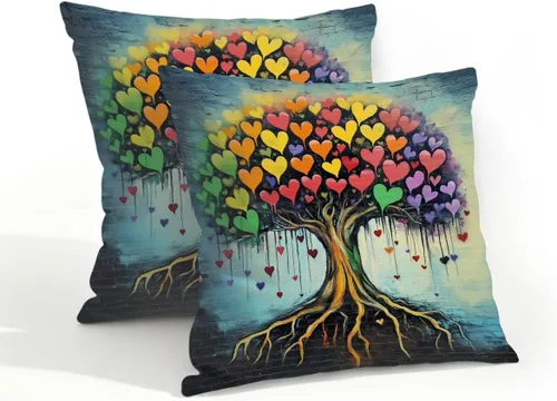 Vista 70 de Juego de 2 fundas de almohada impermeables para exteriores, 16 x 16 pulgadas, fundas de almohada decorativas de patio para muebles de jardín, sofá