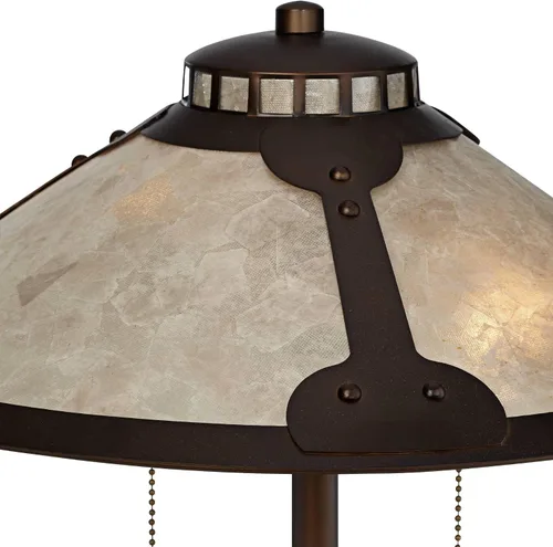 Vista 3 de Samuel - Lámpara de mesa pequeña de 20 pulgadas con USB y bronce frotado industrial Única
