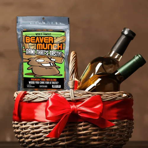Vista 3 de Beaver Munch Spicy Trail Mix – Regalo saludable, divertido mezcla de frutos secos, bolsa de regalo resellable, regalos divertidos y saludables
