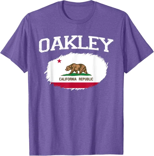 Vista 6 de OAKLEY CA CALIFORNIA Flag Vintage USA Sports Hombre Mujer Camiseta, Negro