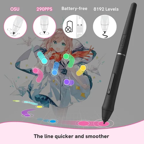 Vista 7 de VEIKK Tableta de dibujo VK430 4x3 pulgadas OSU, 8192 niveles de presión de la pluma Portable Computer Graphics Tablets with 4 Shortcut Keys