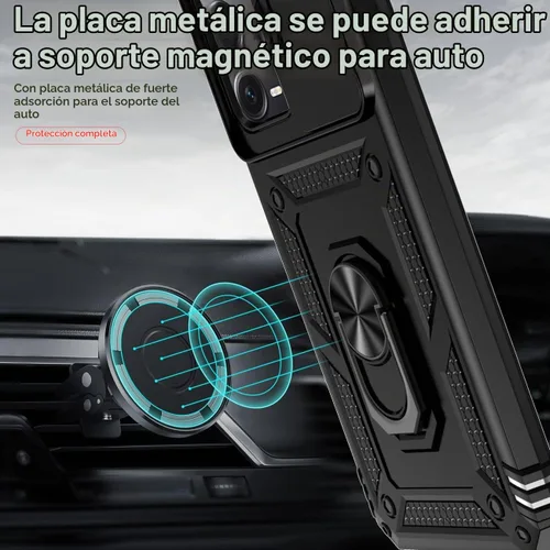 Vista 6 de Funda para Redmi Note 12 5G, Poco X5 5G 22111317PG Funda con protector de pantalla de vidrio templado y cubierta de cámara deslizante, soporte