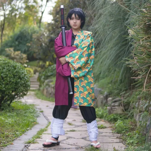 Vista 32 de Moalioi Anime Cosplay Costume Kimono Halloween Women Men's Set Accessories