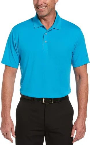 Vista 22 de PGA Tour Men's Airflux Solid Mesh Short Sleeve Classic Golf Polo Shirt Asfalto