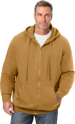 Vista 15 de KingSize - Chaqueta de forro polar con capucha y cremallera frontal para hombre Negro