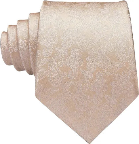 Vista 4 de Hi-Tie Conjunto de corbatas de seda con estampado paisley para hombre, pañuelo de bolsillo y gemelos, conjuntos de corbata formal para negocios a
