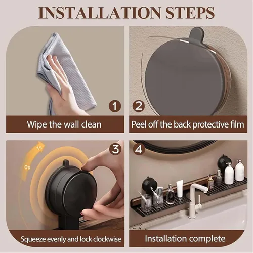 Vista 5 de Organizador de ducha con ventosa, organizador de ducha sin taladro, bandeja de almacenamiento para colgar en la pared para dormitorio, baño