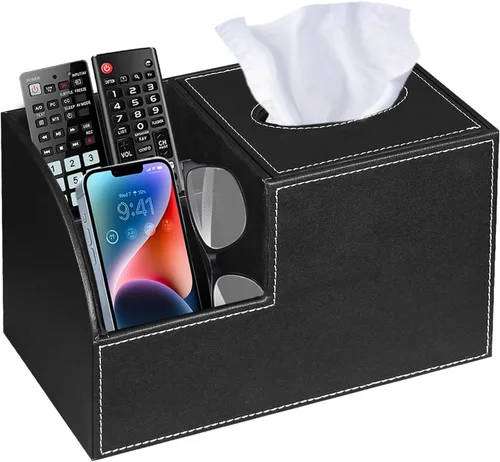 Vista 14 de Funda cuadrada de piel sintética para caja de pañuelos – Soporte multifuncional para caja de pañuelos, cubierta de caja de pañuelos